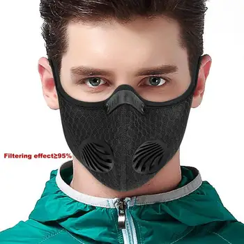 

1PC Face Mask Facial Shield Carbon Fiber (Gift 1 Filter) High Filtration Adult Face Sheild Dropshipping