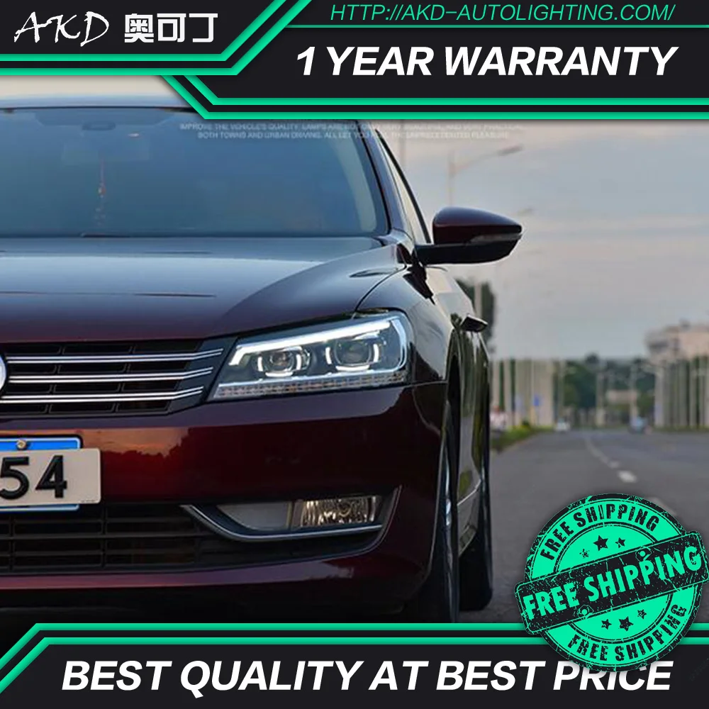 AKD тюнинг автомобильных фар для VW Passat B7 US Verson светодиодные фары DRL ходовые огни Bi