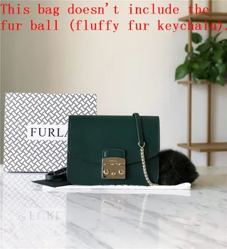 

Original FURLA Women's Bags,High Quality Medium Size Women's Furla Leather Bags Dark Green Color Size 21cm*9cm*15cm