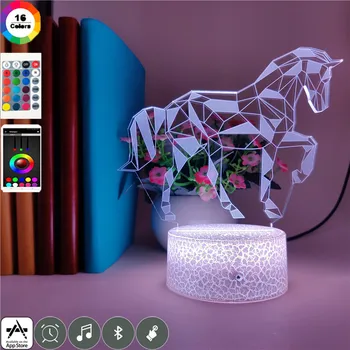 

3D LED Night Light Cute Unicorn Multicolor 7 Color Change Bar Home Decor Children Toys Birthday Christmas Clock Base Table Lamp
