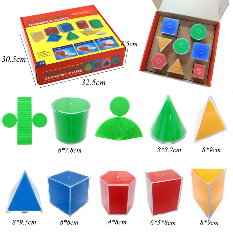 Montessori Geometry Model Math Toys 3D Transparent Detachable Teaching Experiment Geometric Model Educational Toys For Children 6