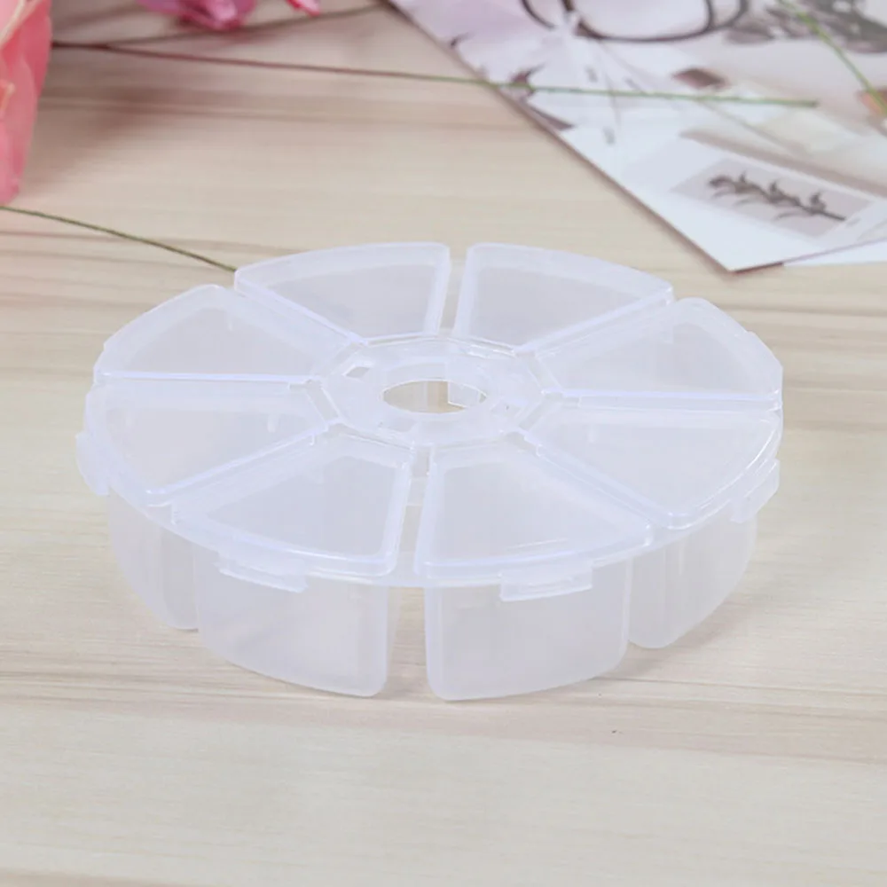 

8 Slot Compartment Mini Clear Storage Box Jewelry Earring Beads Case Container