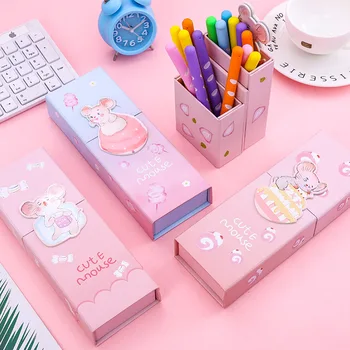 

Multifunctional foldable stationery box simple girl transformable pen case can be turned into a pen-type integrated pencil case