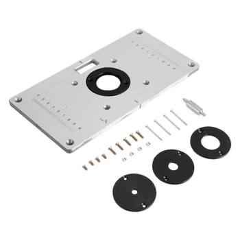 

Aluminium Alloy with 4 Insert Rings Practical Router Table Plate for Trimmer