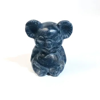 

Natural blue and white stone koala crystal craft statue halo stone statue home decoration quartz art therapy guardian
