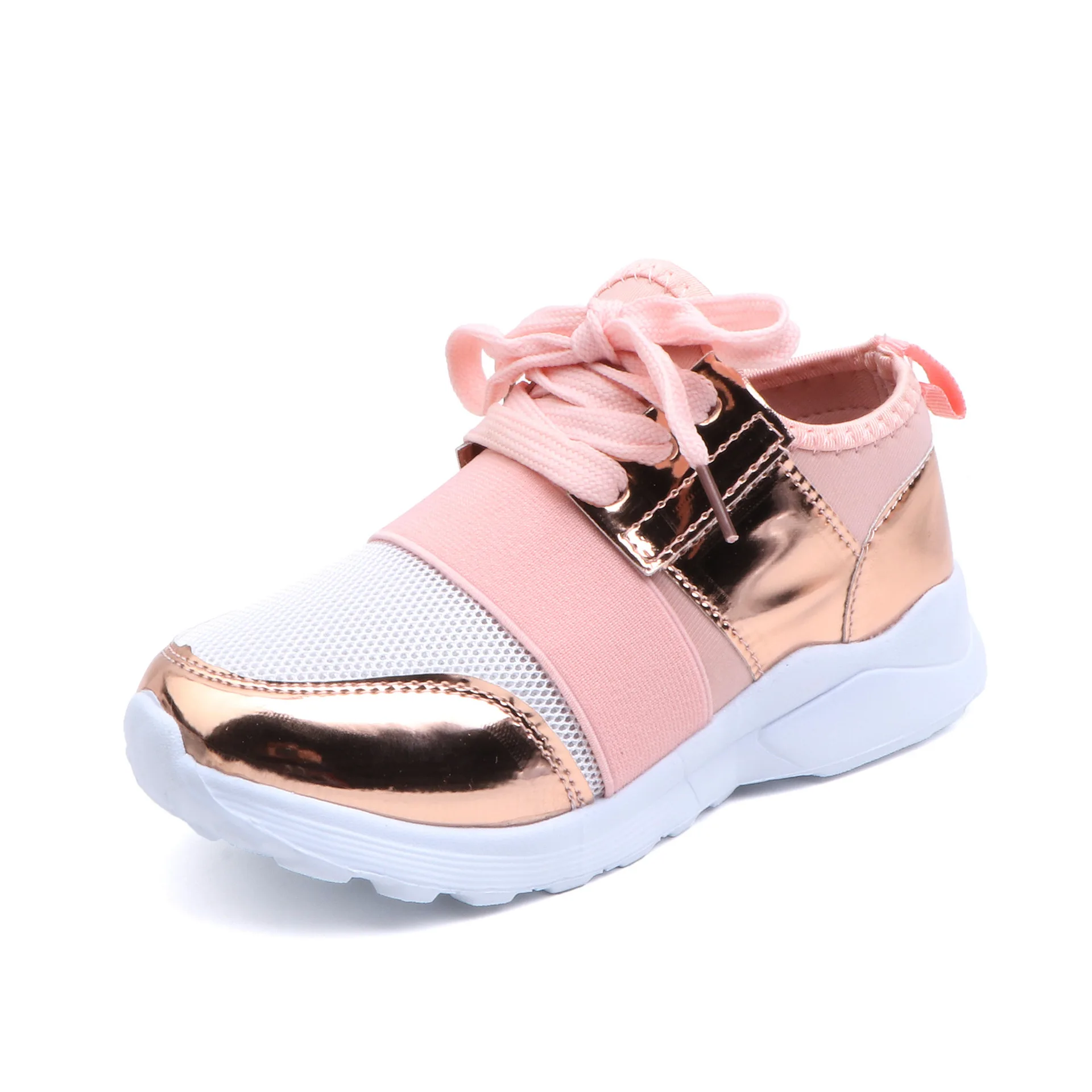 Детская обувь детская спортивная обувь для девочек спортивная обувь модные кроссовки противоскользящие розовые детские сникерсы с перекрестной шнуровкой повседневная обувь на плоской подошве - Цвет: pink