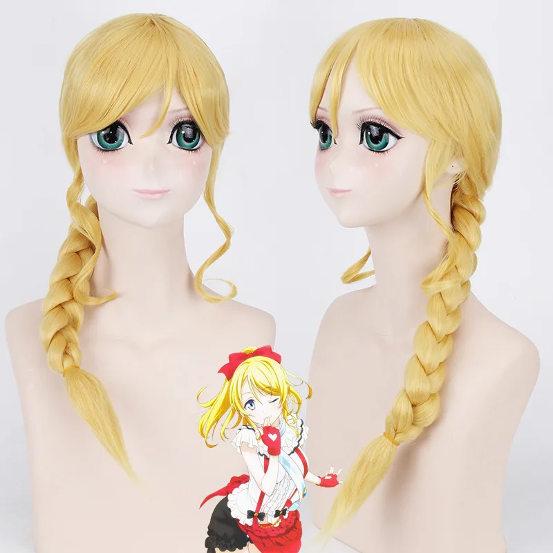

Anime Love Live Eli Ayase Cosplay Wigs Ellie Blonde Twist Braid Long Hair Role Play Costume Synthetic Wig
