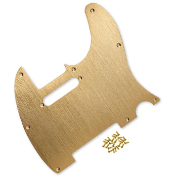 

FLEOR Gold Metal Pickguard Guitar Scratch Plate Pick Guard with Screws for 8 Hole Tele Guitar Parts