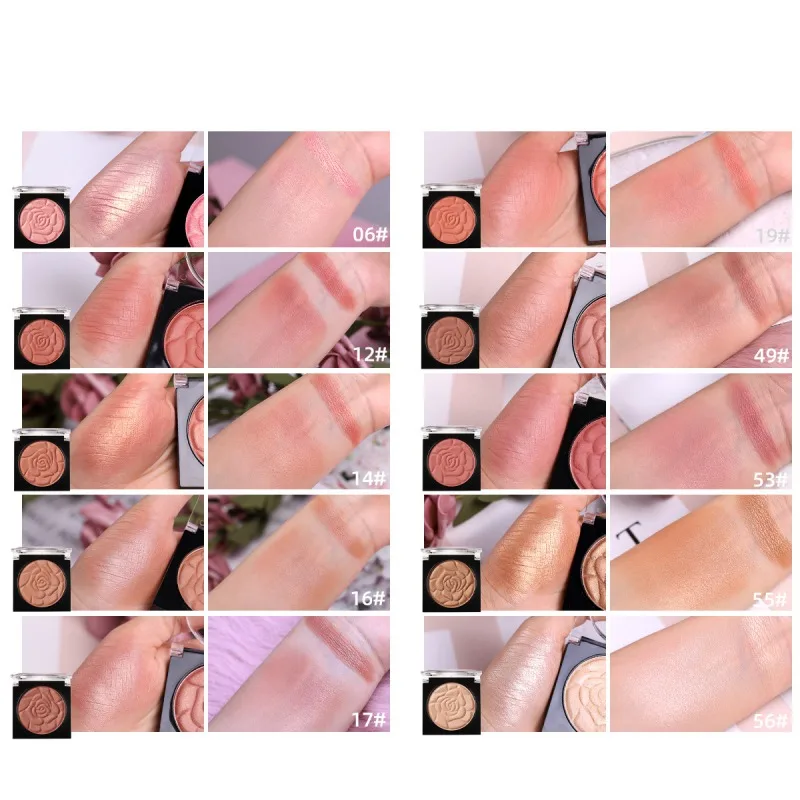 Beauty Makeup Matte Pearlescent Blush Long-lasting Brighten Skin Color Eyeshadow Blush Profile Powder