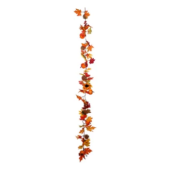 

Maple Leaves Artificial Garland Plant Decoration Party Christmas Realistic