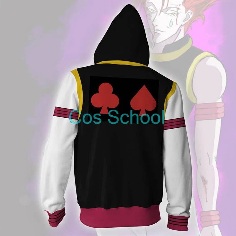 Cos School Hunter X Hunter толстовки Hisoka Косплей куртка с капюшоном для мужчин и женщин толстовка Hisoka Костюмы Пальто