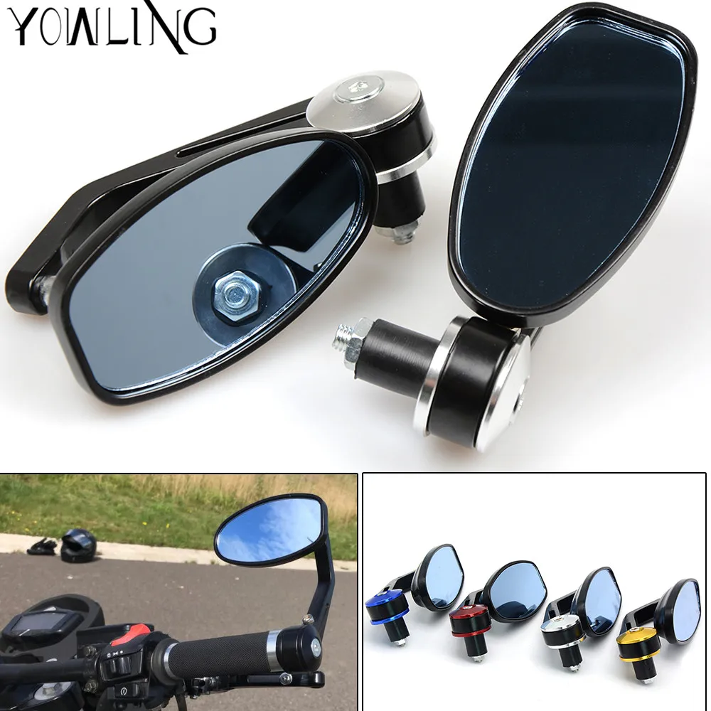 Universal Motorcycle Mirror Aluminum Back View Side Rearview Mirror Fits 8/7&amp;amp;amp;quot; 22mm Handle bar Handlebar Ends Motorbike Mirror