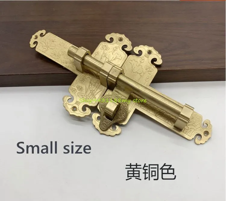 L:25/32cm Door latch pure copper door lock insert thickened anti-theft copper latch door bolt waterproof anti-rust - Цвет: color 1 small size