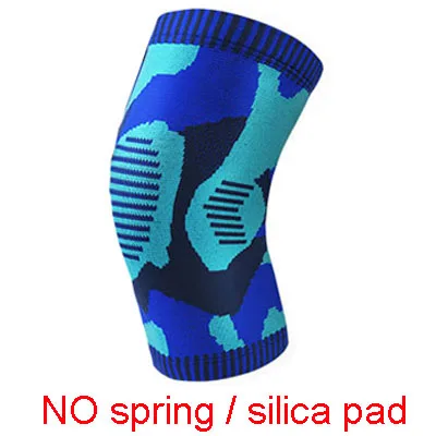 64 Camouflage blue 1 PC Compression Knee Sleeve Knee Brace Pads Support Running Basketball Knee Joint Protection Sports Silicone Collision Kneepads - Цвет: 64 Camouflage blue
