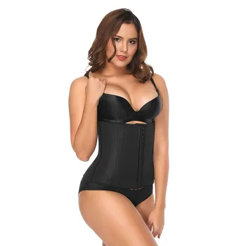 

Women's Latex 14 Steel Boned Breathable Waist Cincher Corset Plus Black Neoprene Waist Trainer