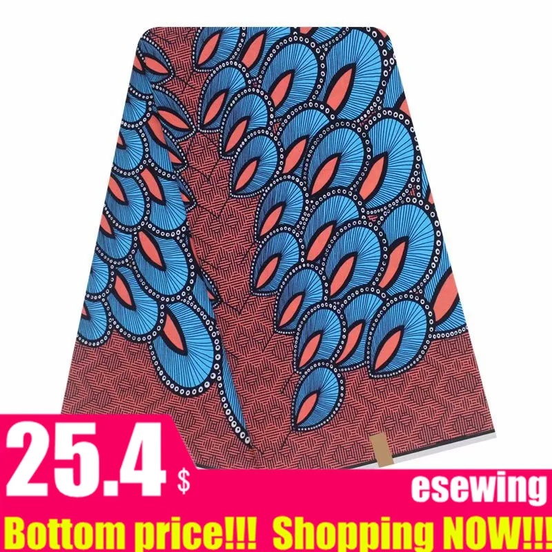 Африканская ткань tissus настоящий голландский воск высокого качества африканская ткань Ankara tissus 6 ярдов африканская настоящая восковая ткань хлопок