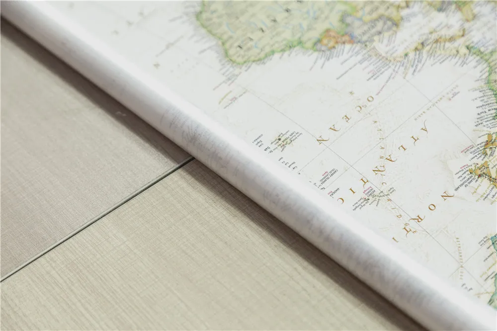 A2 Size Retro World Map Fine Canvas Wall Map HD Printed Unframed Painting For Office School Wall Decoration