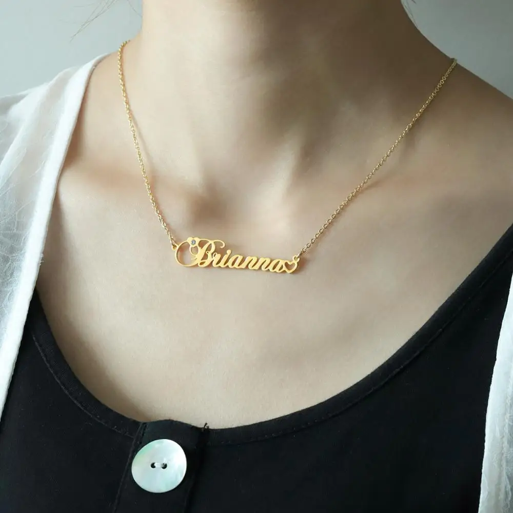 18K Gold PlatedWedding Unique Custom Made Gift Name Necklace Krystyna 