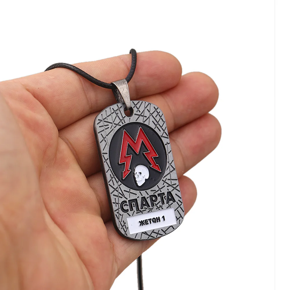 New Metro Exodus 2033 Necklace PC Russian Game Vintage Souvenir Metal Pendant Choker Men Jewelry Dog Tag Gift Link Chain kolye