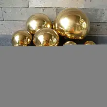 25 мм~ 100 мм Блестящий блестящий шар из нержавеющей стали, зеркальный полый шар для украшения дома и сада