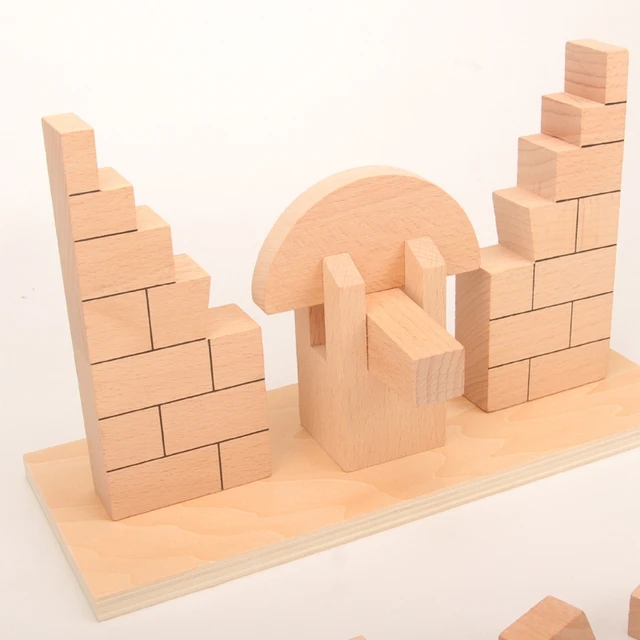 1Set Roman Arch Bridge Montessori Block Interactive Educational Baby Block Toddlers Sensory Stacking Blocks Tumble Block 5