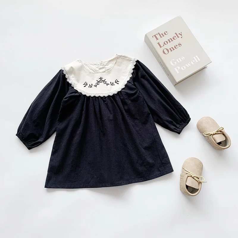 Girls Dress Autumn Children Dresses Palace Style Baby Kids Todder Lace Embroidered Princess Party Dress Girls Dress