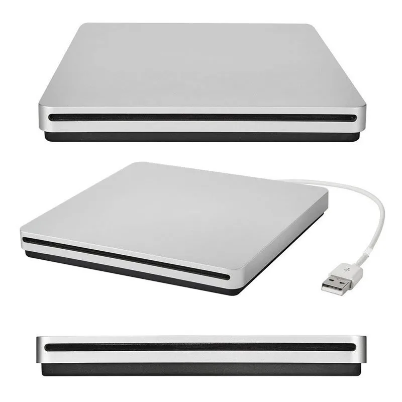 USB DVD Drives Optical Drive External DVD RW Burner Writer Recorder Slot Load CD ROM Player for Apple Macbook Pro Laptop PC