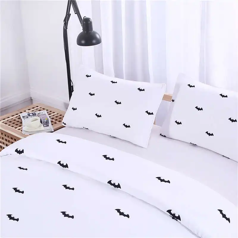 High Quality Bedding Set Bat-man Pattern Bed Linings Duvet Cover Bed Sheet Pillowcases Cover Set For 1.2/1.5/1.8/2/2.2m Bed