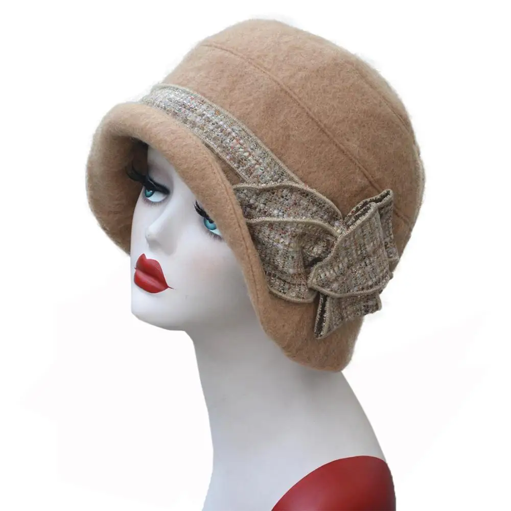 Warm and Soft Winter Women Church Hat with High quality Wool Felt