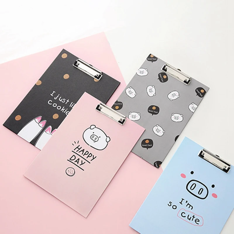 

Cute Pig A4 Pad Plate Clipboards Writing Board Clamp Paper File Organize Hard Folder Clip Boards Hanging Workshop Office 31*22CM