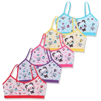 

Teenage Girls Training Bra Kids Underwear Camisole Cotton Cartoon Panda Small Young School Children Vest Bras Child Underclothes