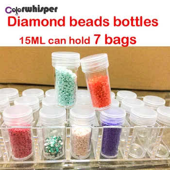 

Diamond Painting Bottles Empty Box 15ML Capacity Hold 7 Bags Beads Diamond Embroidery Container Storage Square/Round Drill XP368