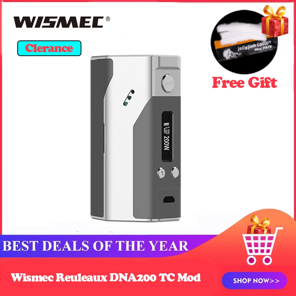 Распродажа Wismec рел DNA200 TC бокс мод Макс 200 Вт электронные сигареты DNA мод TC/VW режимы no 18650 vs Think Vape Finder DNA 250C