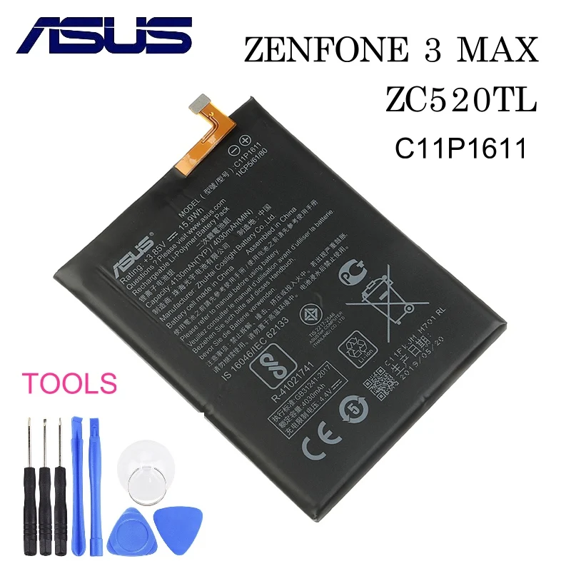 ASUS C11P1611 аккумулятор для ASUS Zenfone 3 Max ZC520TL 4130 мАч аккумулятор для мобильного телефона большой емкости