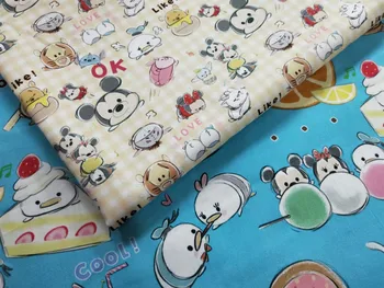 

50*148cm tusm tusm mickey minnie cotton Fabric Patchwork Tissue Cartoon Kids Baby Bedding Textile For Diy Sewing Tilda Doll