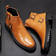 Новые мужские Ботинки martin на молнии в стиле панк; Цвет черный, коричневый; модные мужские ботильоны в стиле хип-хоп; мотоботы на молнии; chaussure homme