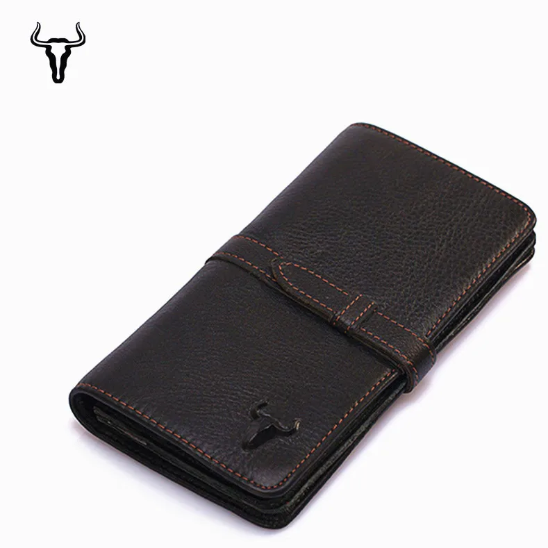 

MEN'S Leather Wallet Long Card Bit More Full-grain Leather Pull-belt Women's Surrounding Border Wallet Anti-RFID