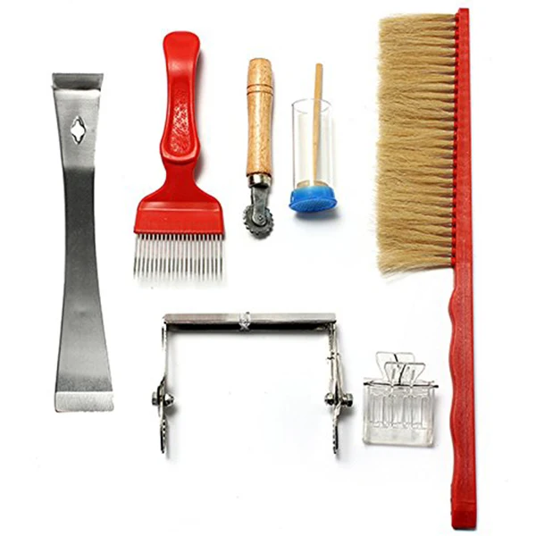 

Hot Sale 8Pcs Bee Hive Beekeeping Smoker Chisel Frame Grip Queen Catcher Brush Beekeeping Tools Set