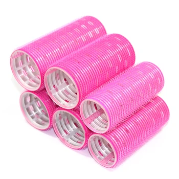 

50*120mm lengthened aluminum sheet plastic magic self-adhesive hair curler net red air bangs curling roller