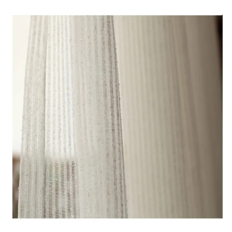 Modern striped linen curtain yarn Japanese Style curtain for living room study bedroom linen vertical fine grain screen curtain