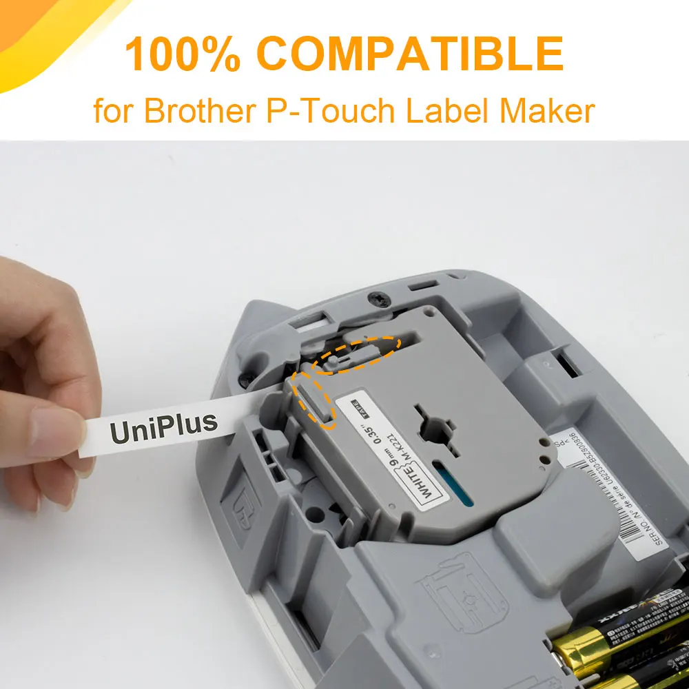 UniPlus совместимый с Brother MK 231 Φ ленты для этикеток 12 мм черно белая наклейка