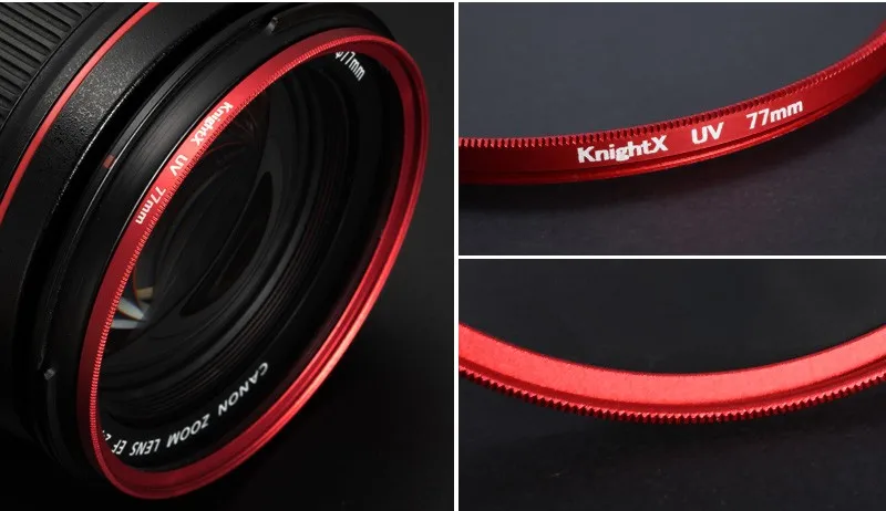 KnightX FLD UV CPL ND Star фильтр поляризатор красный объектив камеры фильтр GND для canon eos sony nikon 49 52 55 58 62 67 72 77 мм цвет