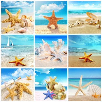 

Huacan DIY Diamond Painting Beach Full Square Diamond Embroidery Landscape Kit Handmade Decor For Home