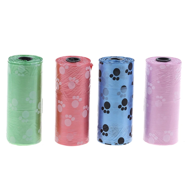 Bolsas desechables para recoger caca de perro, cachorro, gato, 10 rollos
