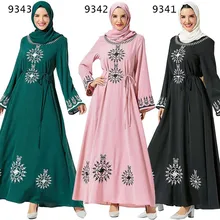 Vestido musulmán árabe para mujer vestido largo vestido Jubah Kimono UAE Bangladesh Ramadan árabe Turquía ropa islámica musulmana vestido de mujer(China)