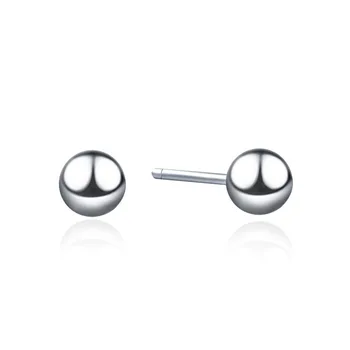 

Hotsale Classic Glossy Ball S925 Sterling Silver Stud Piercing Earrings for Women Female Exiquisite Upscale Wedding Jewelry