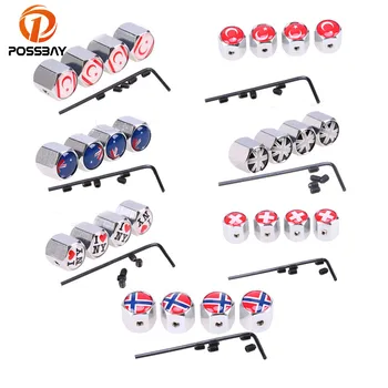 

POSSBAY 4Pcs Anti-theft Universal Car Tire Wheel Valve Cap Motorcycle Dust Covers for Fiat Audi Ford BMW Toyota VW Air Caps