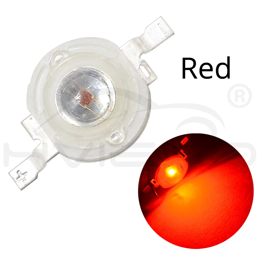 Hviero 3W High Power Chip white Red Blue Green light Bead Emitter LED Bulb Diodes Lamp Beads with 20mm Star PCB Platine Heatsink
