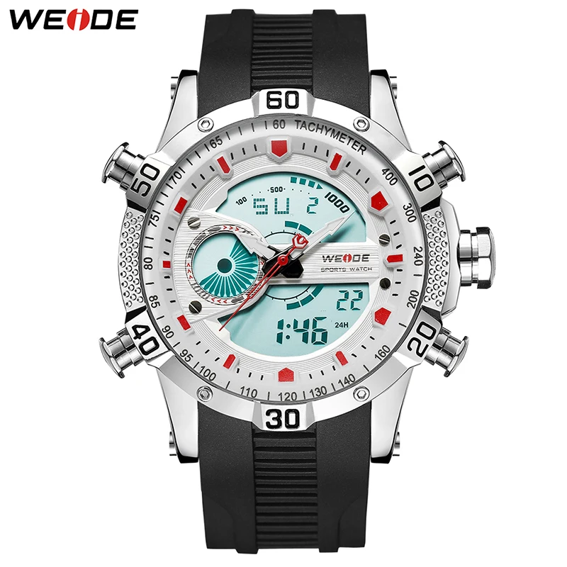 WEIDE мужские цифровые спортивные часы двойной дисплей Автоматическая Дата