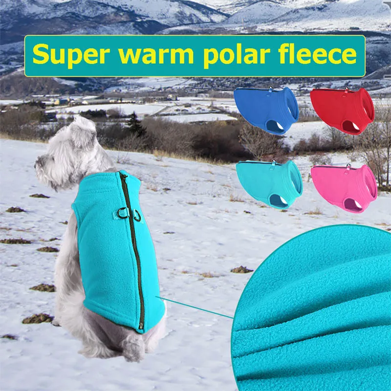 Pet Clothing Autumn And Winter Polar Fleece Solid Color Zipper Puppy